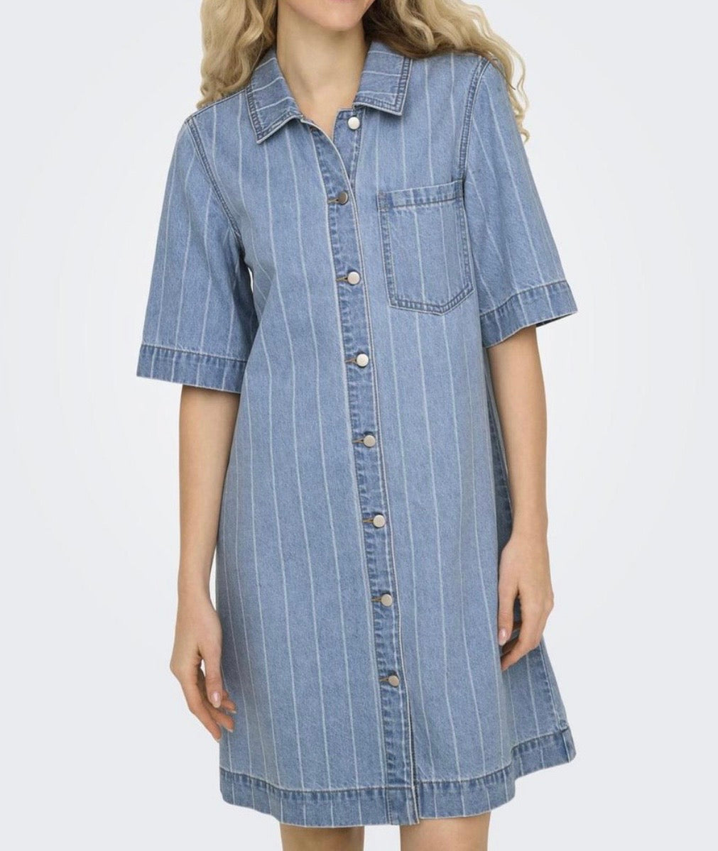ONLY LASTA S/S stripe denim dress