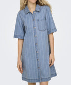 ONLY LASTA S/S stripe denim dress