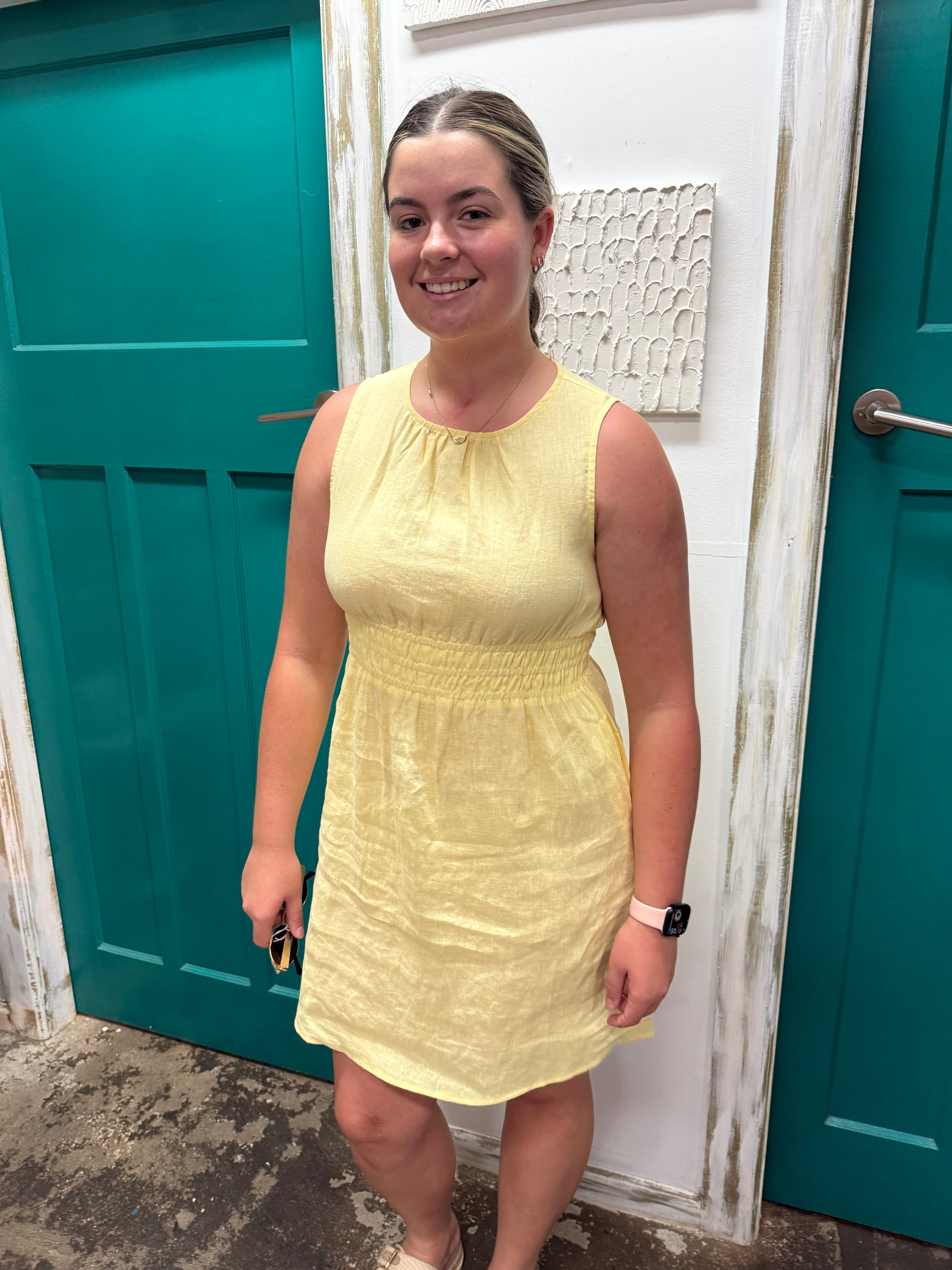 White Closet Waist Detail Mini Dress