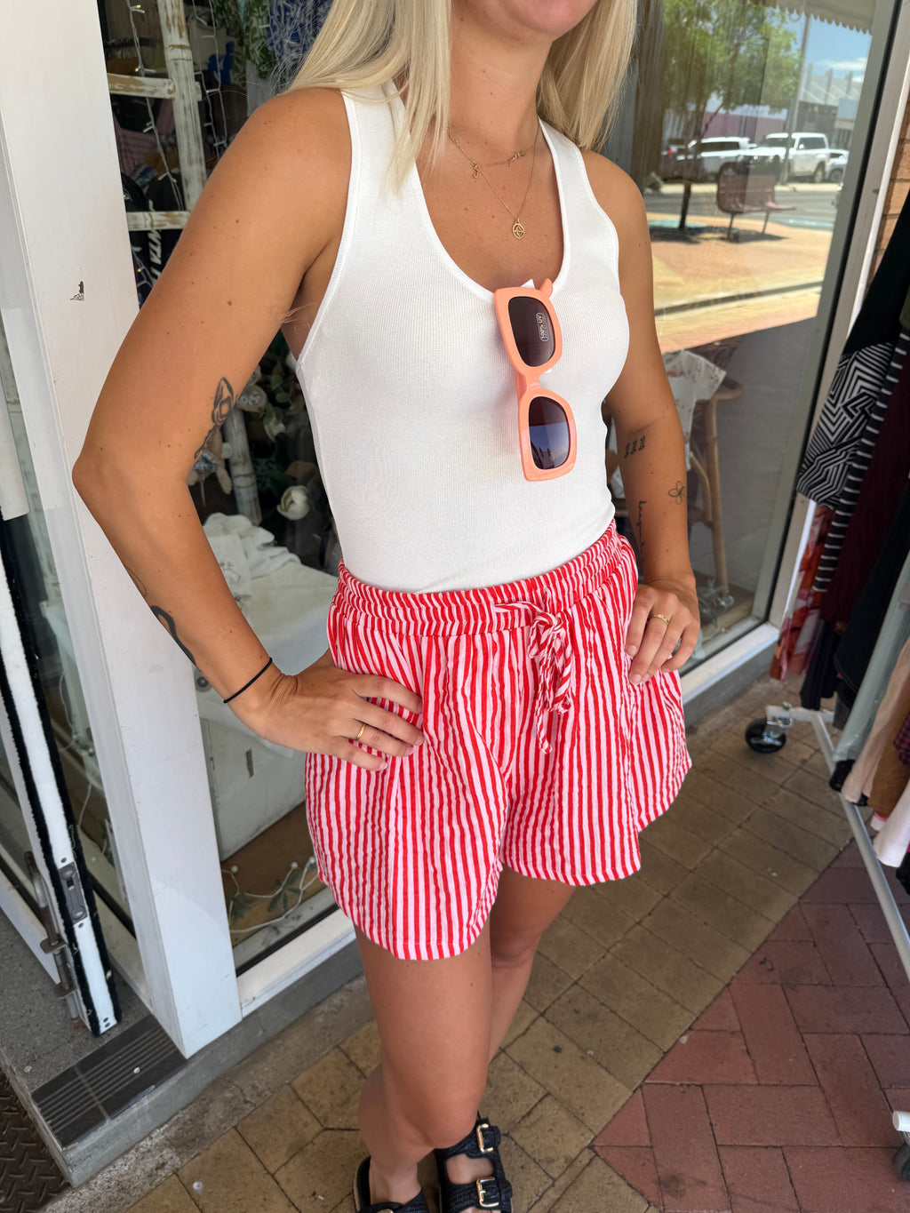 Ebby and I Fine Pin Stripe Shorts