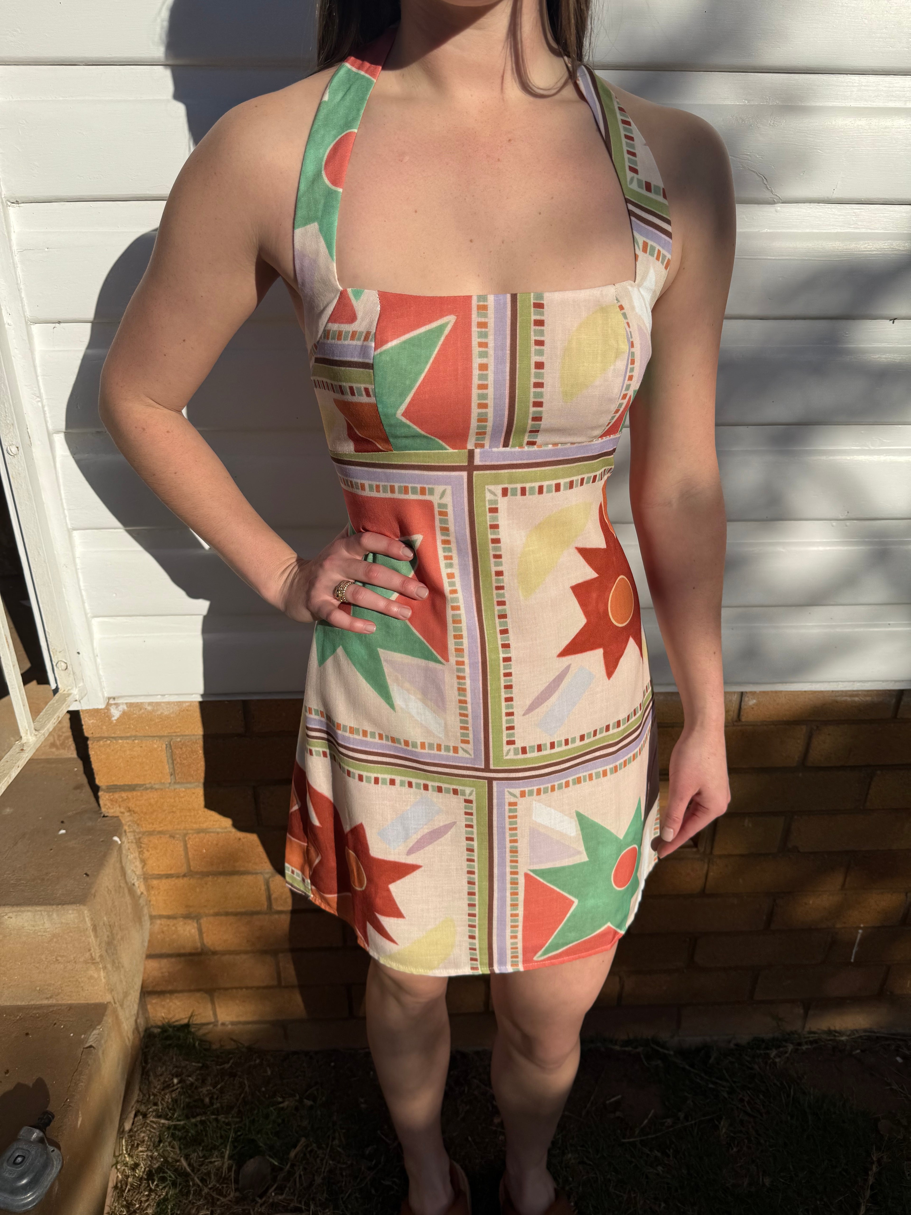 Indikah Halter neck midi dress