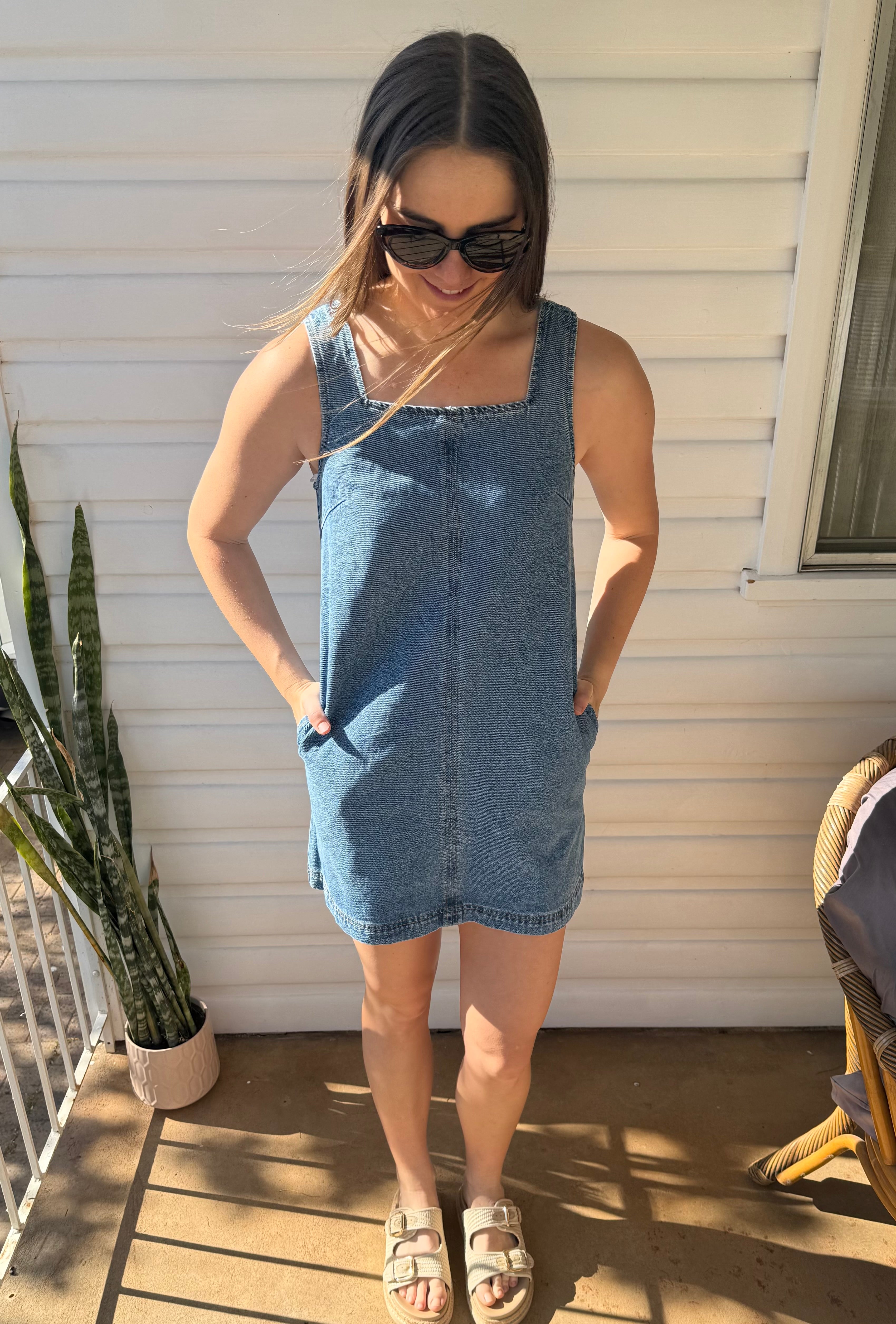 Staple the label Cassia denim mini dress
