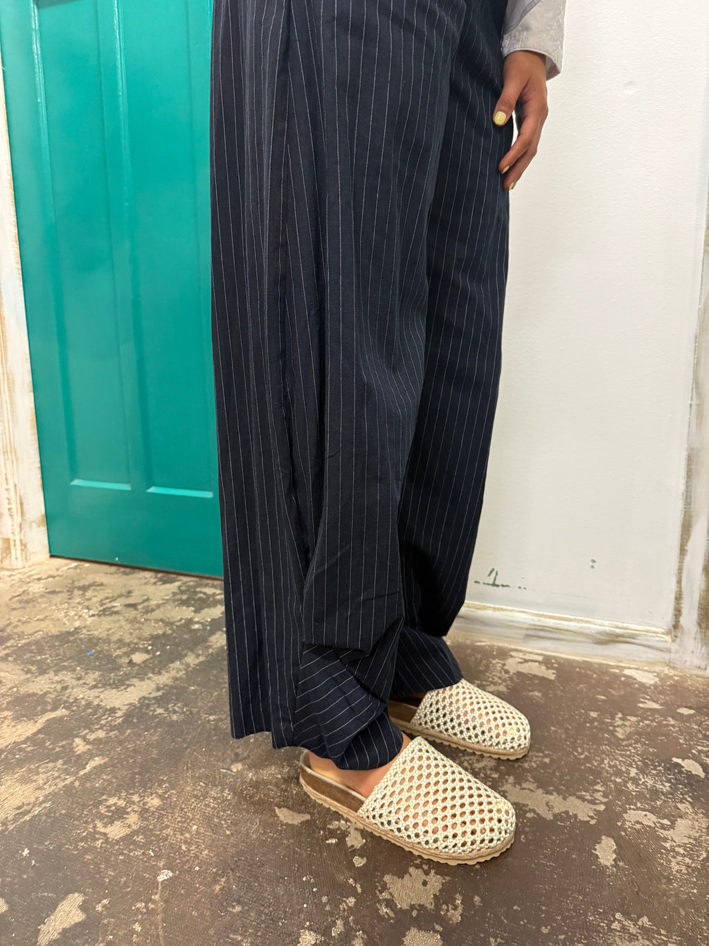 Adorne Audrey Pinstripe Tapered Pant