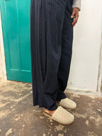 Adorne Audrey Pinstripe Tapered Pant