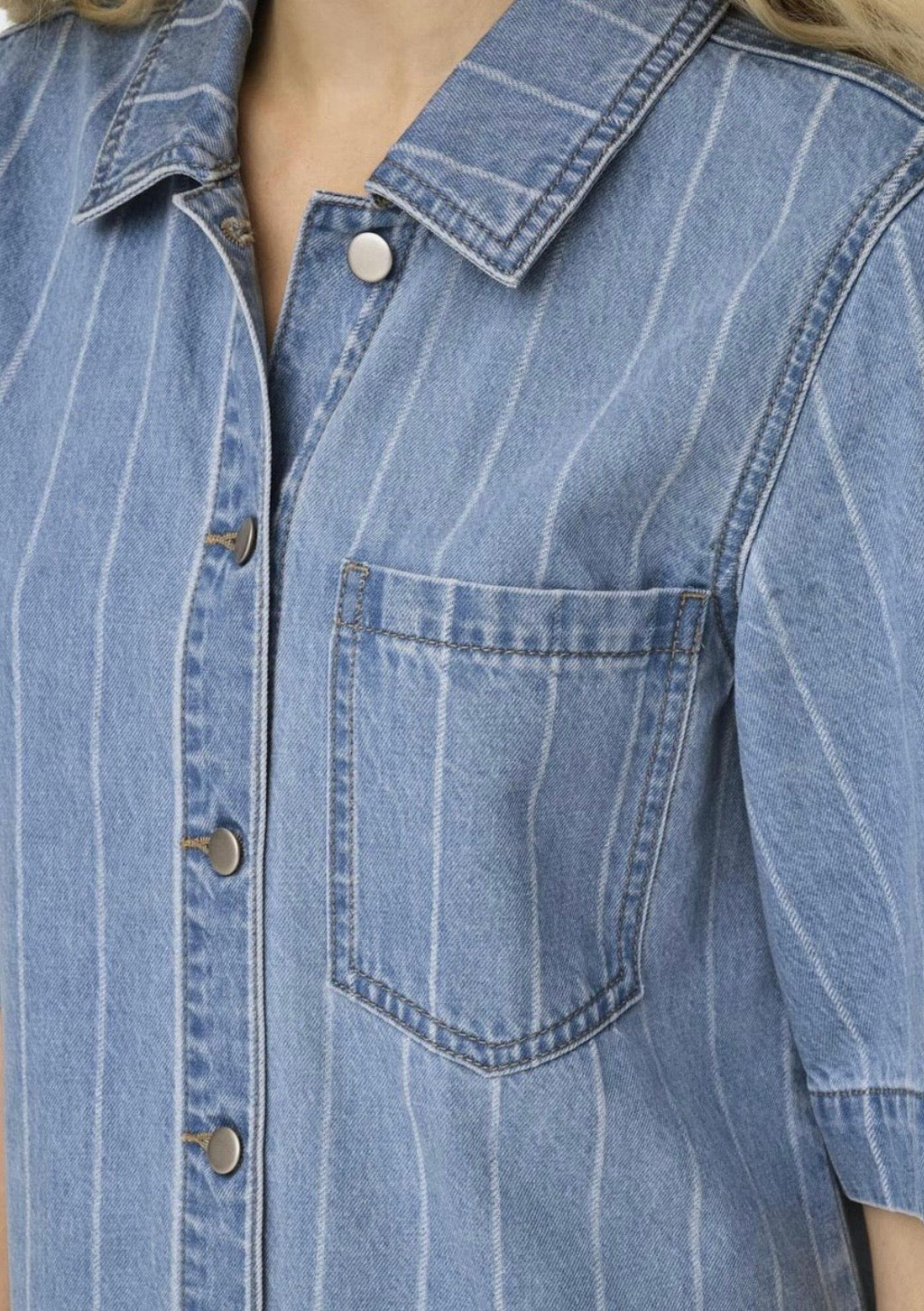 ONLY LASTA S/S stripe denim dress