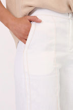 Adorne Alessia Contrast Stitch Lined Linen Pant