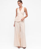 White Closet Linen Pant with Front Seam