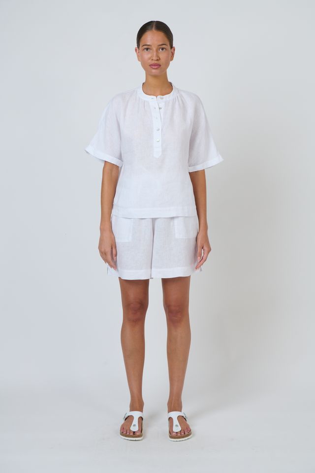 S26-GA477 Natural Summer Linen Shorts