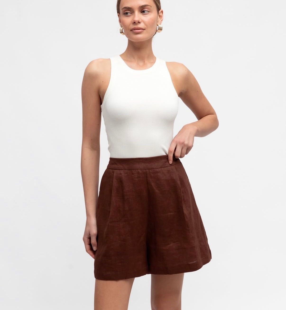 White Closet Linen Shorts