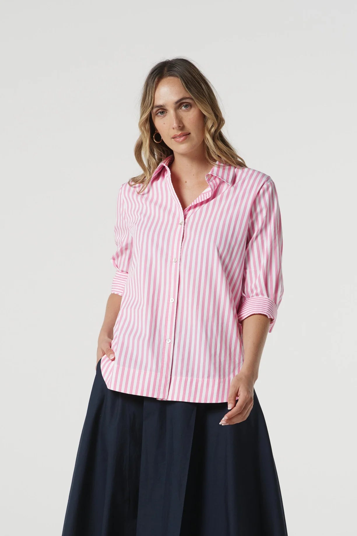 Goondiwindi Cotton Classic Cotton 3/4 Sleeve Stripe Shirt