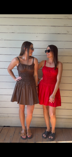 Whitecloset Shirred strappy mini dress