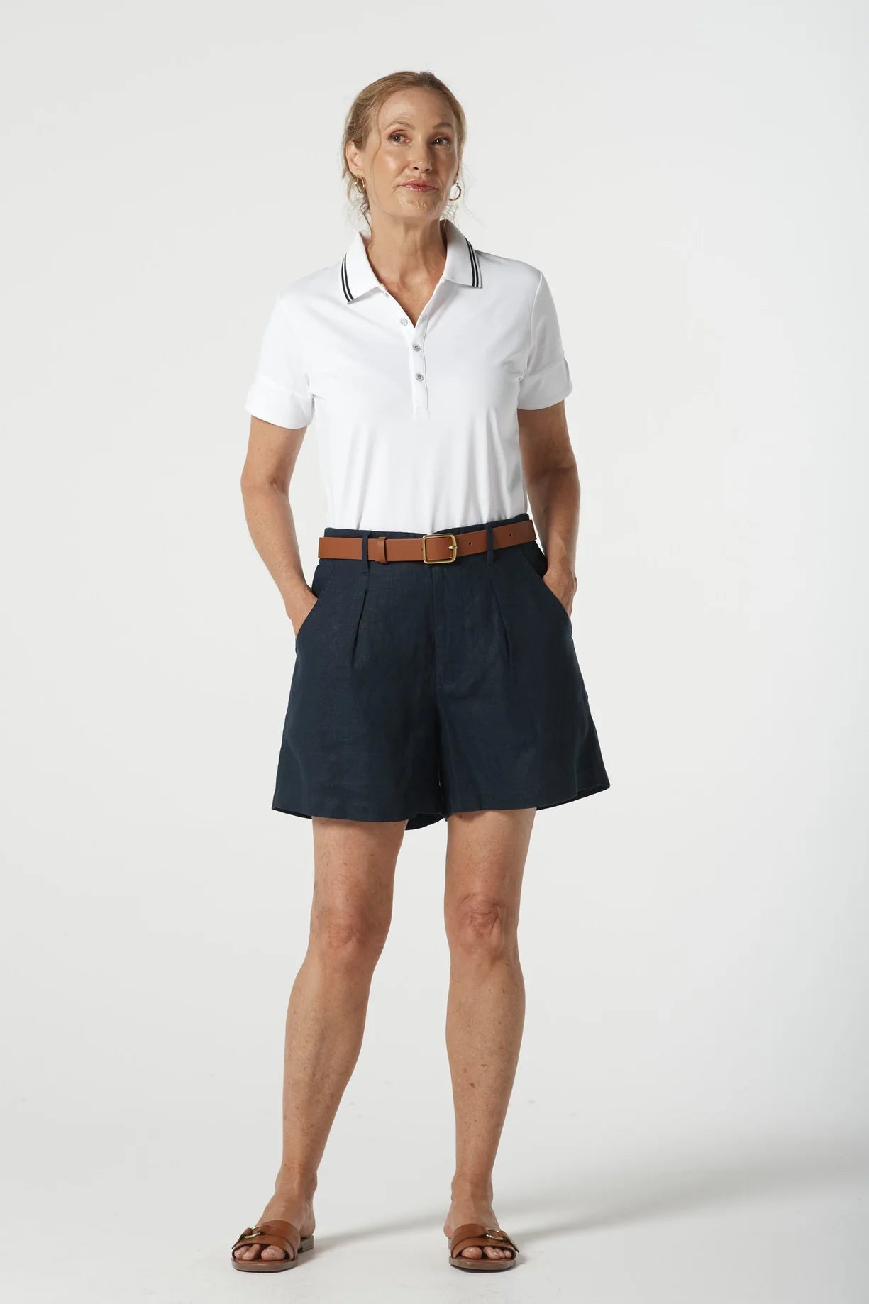 Goondiwindi Cotton Stone Linen Shorts