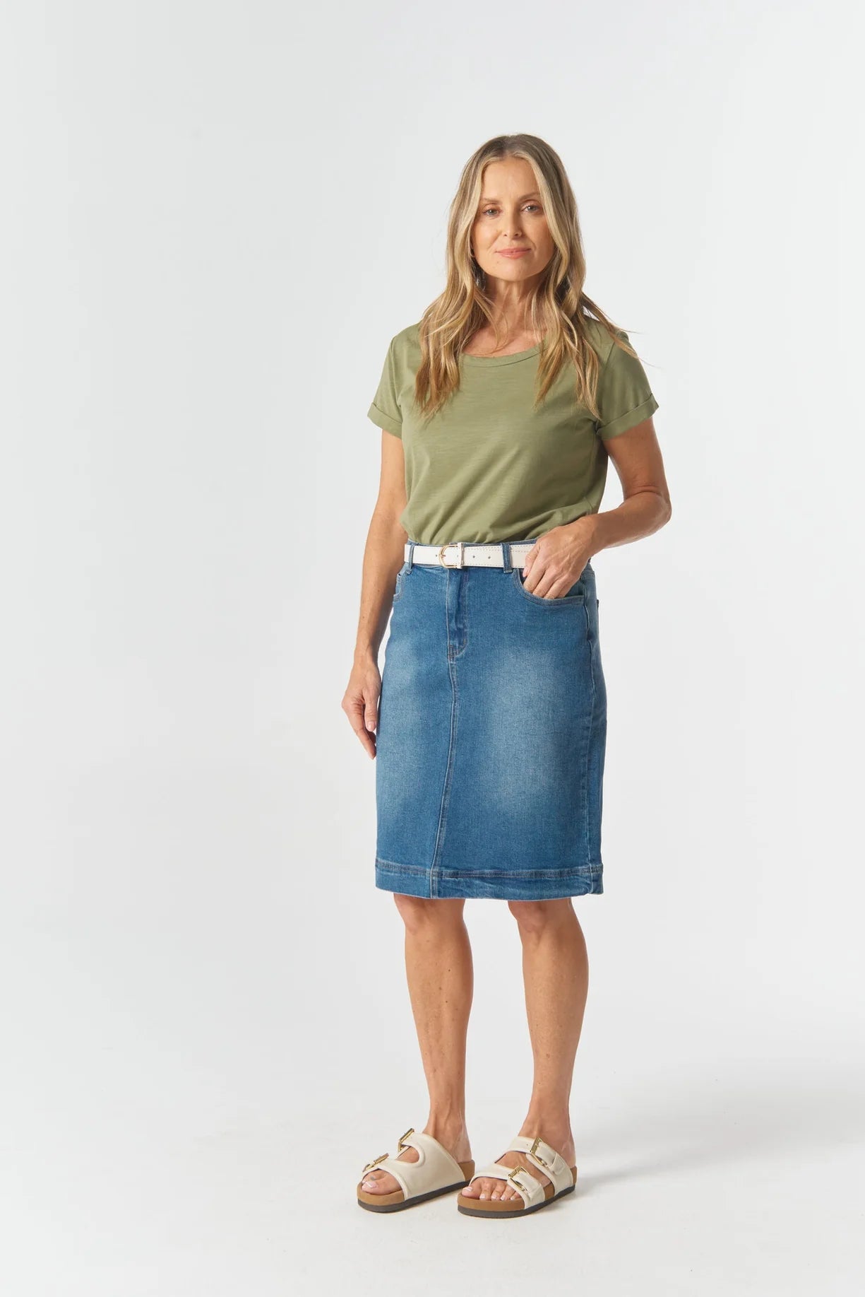 Goondiwindi Cotton 5 Pocket Knee Length Skirt