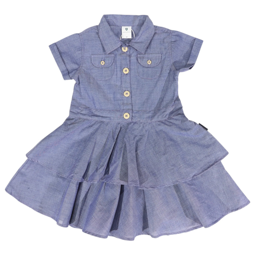 Korango Chambray Tiered Swing Dress
