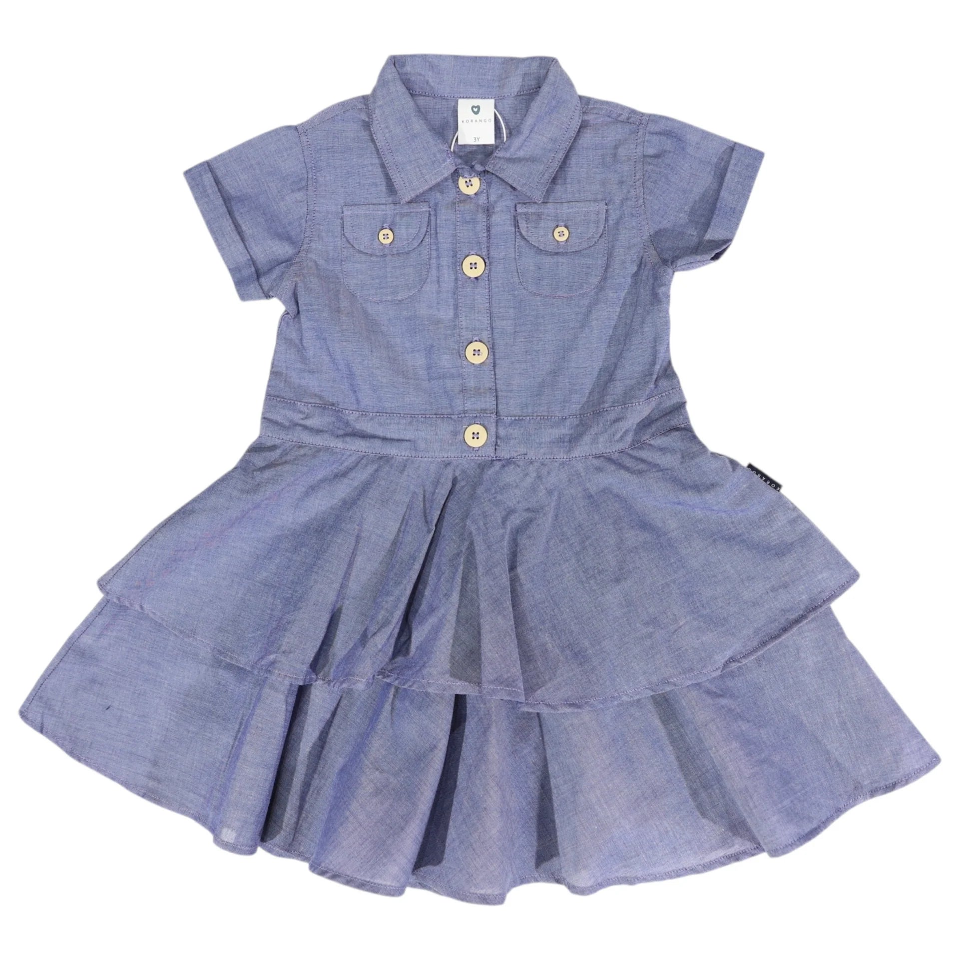 Korango Chambray Tiered Swing Dress