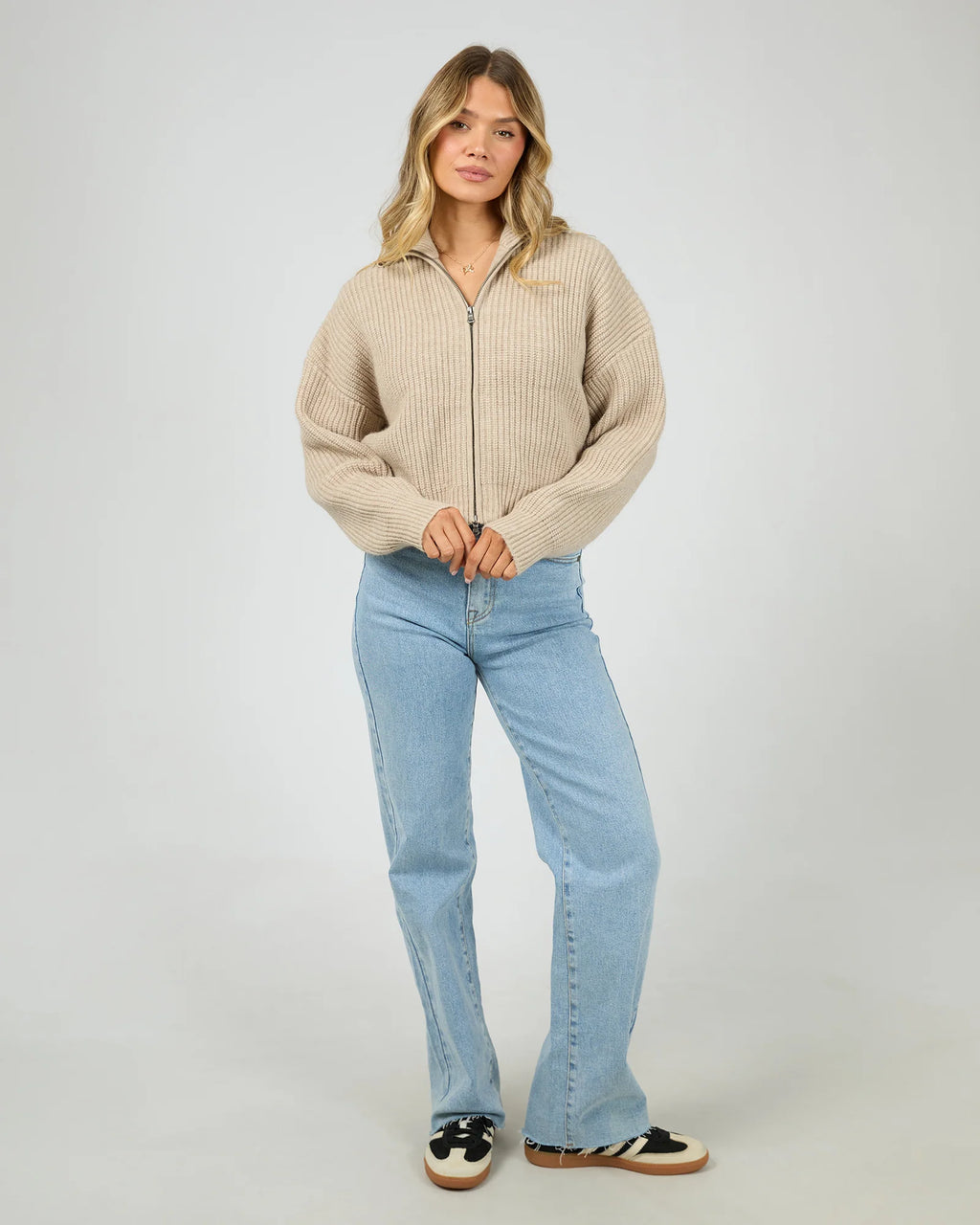 All About Eve Bridie knit Zip Through Knit