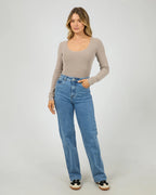 All About Eve Rib Scoop Neck L/S Tee