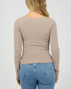 All About Eve Rib Scoop Neck L/S Tee