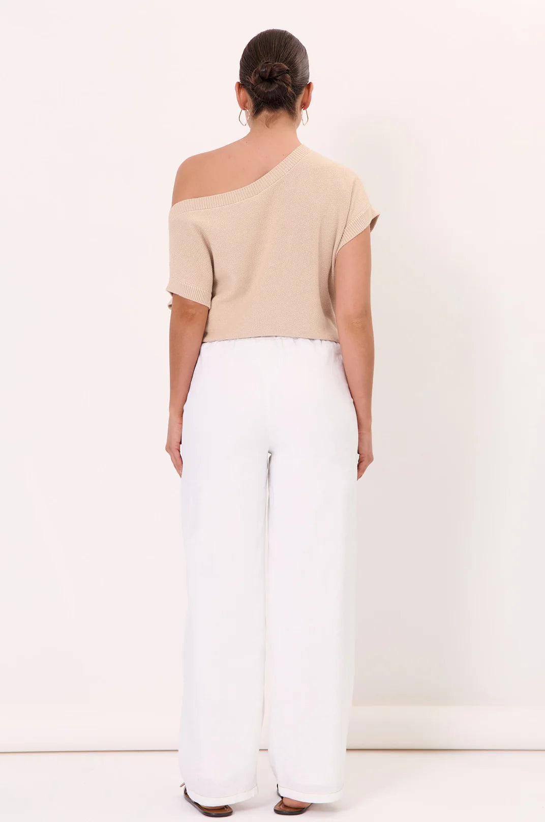 Adorne Alessia Contrast Stitch Lined Linen Pant