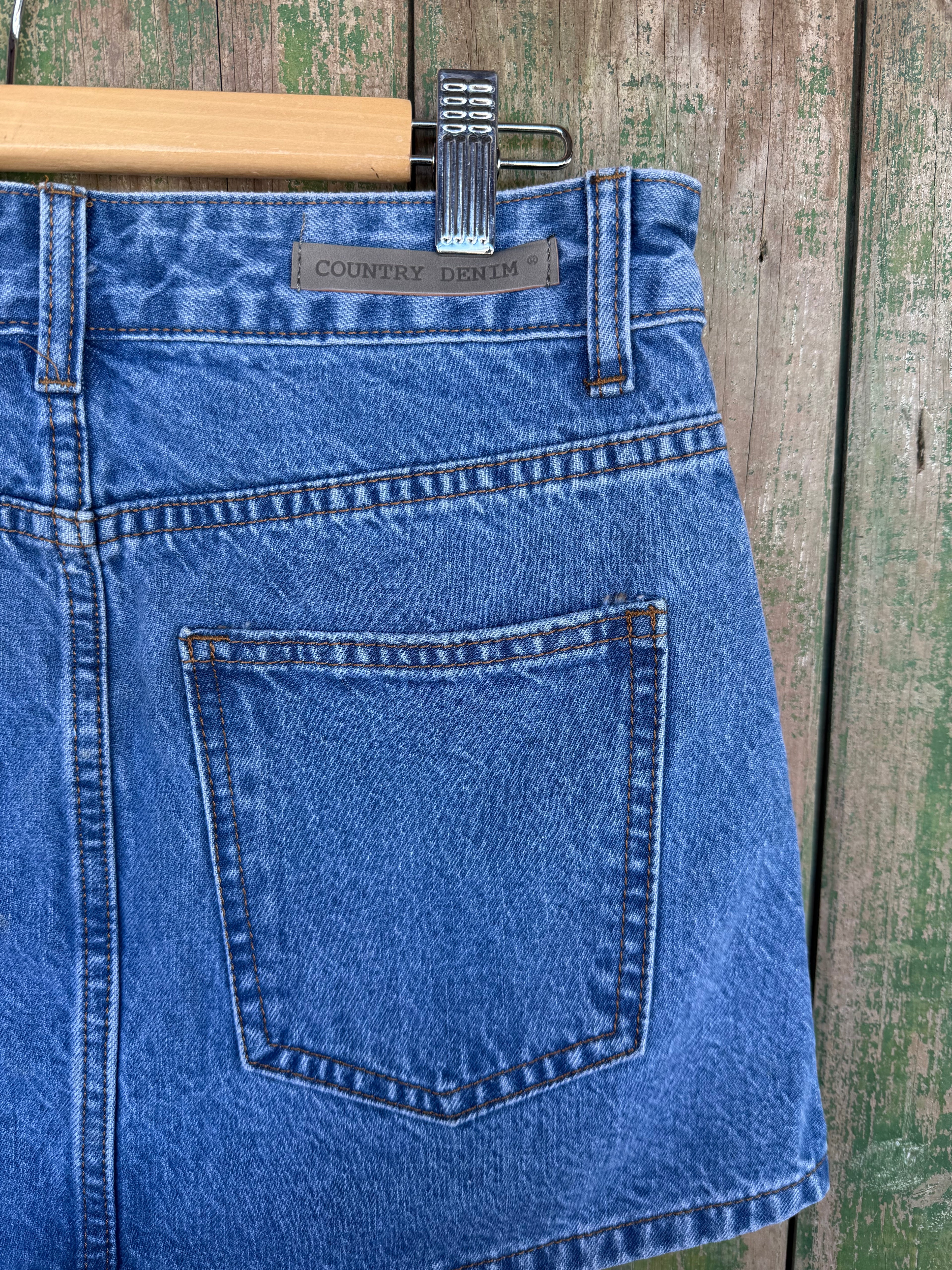 Low Rise Mini Denim Skirt
