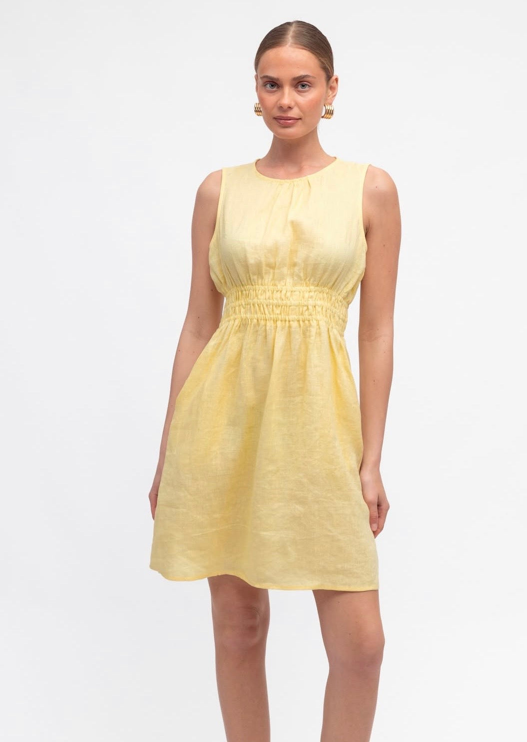 White Closet Waist Detail Mini Dress