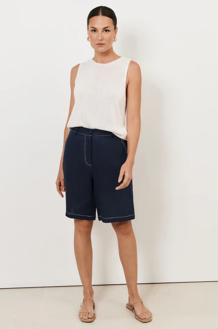 Adorne Heidi contrast stitch Bermuda short