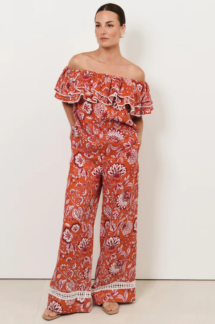 Adorne Alondra printed linen pant