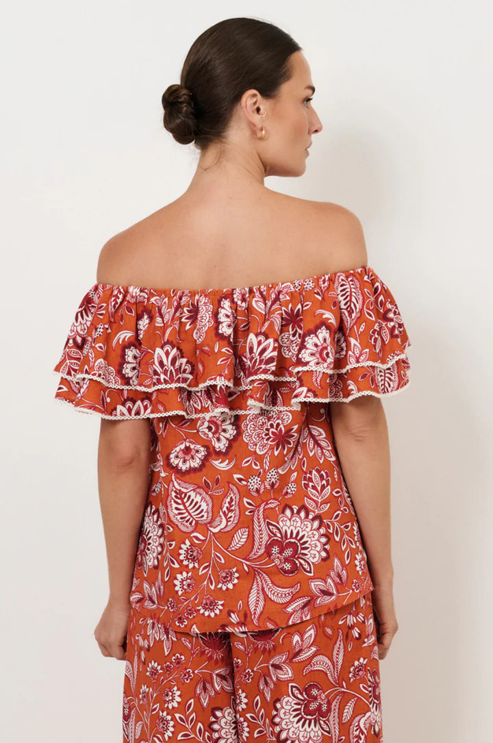 Adorne Serena frill top