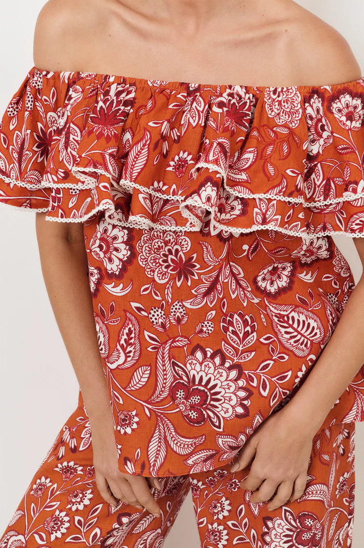 Adorne Serena frill top