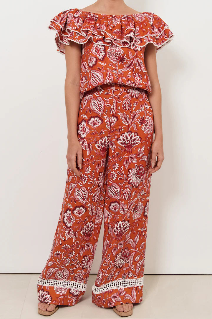 Adorne Serena frill top