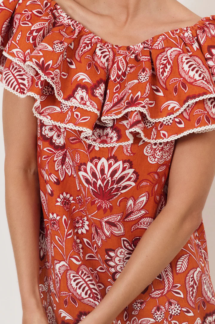 Adorne Serena Linen frill dress