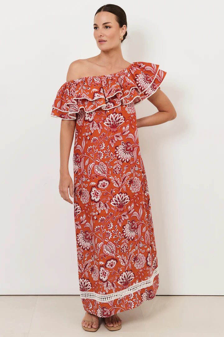 Adorne Serena Linen frill dress