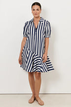 Adorne Bee asymmetric drop waist short dress