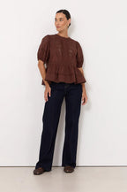 Adorne Ophelia Boho Peplum Top