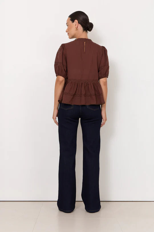 Adorne Ophelia Boho Peplum Top