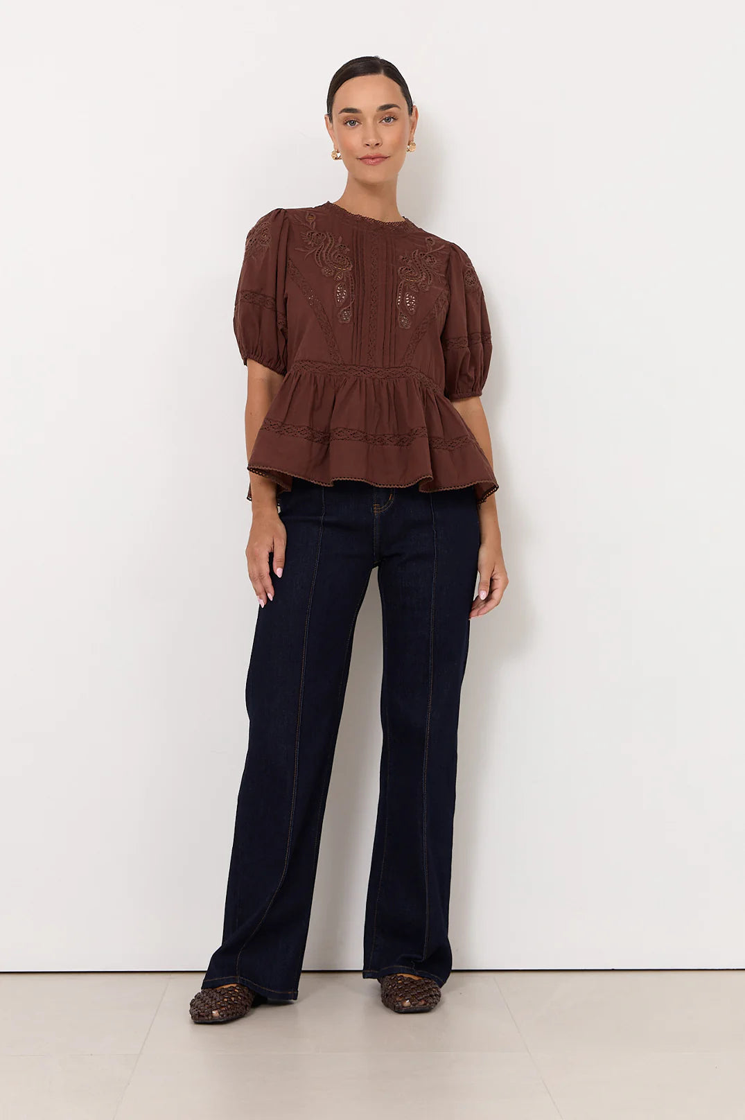 Adorne Ophelia Boho Peplum Top