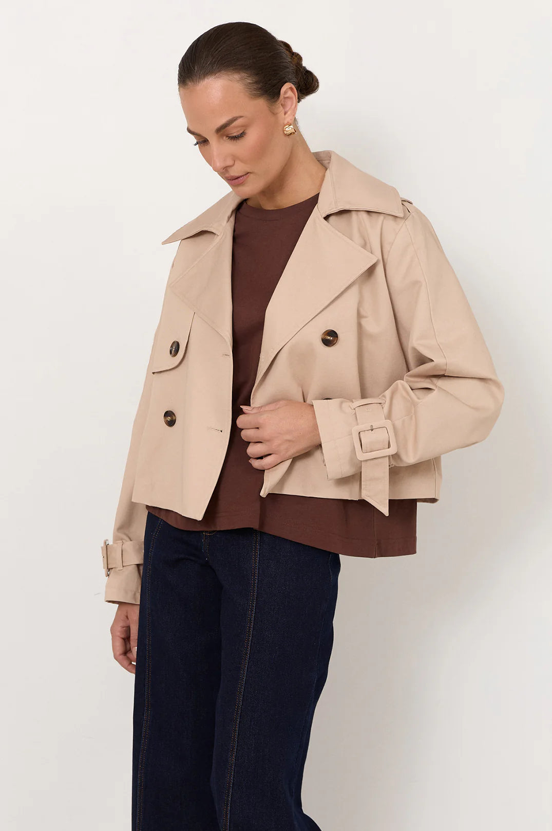 Adorne Nessa Cropped Trench