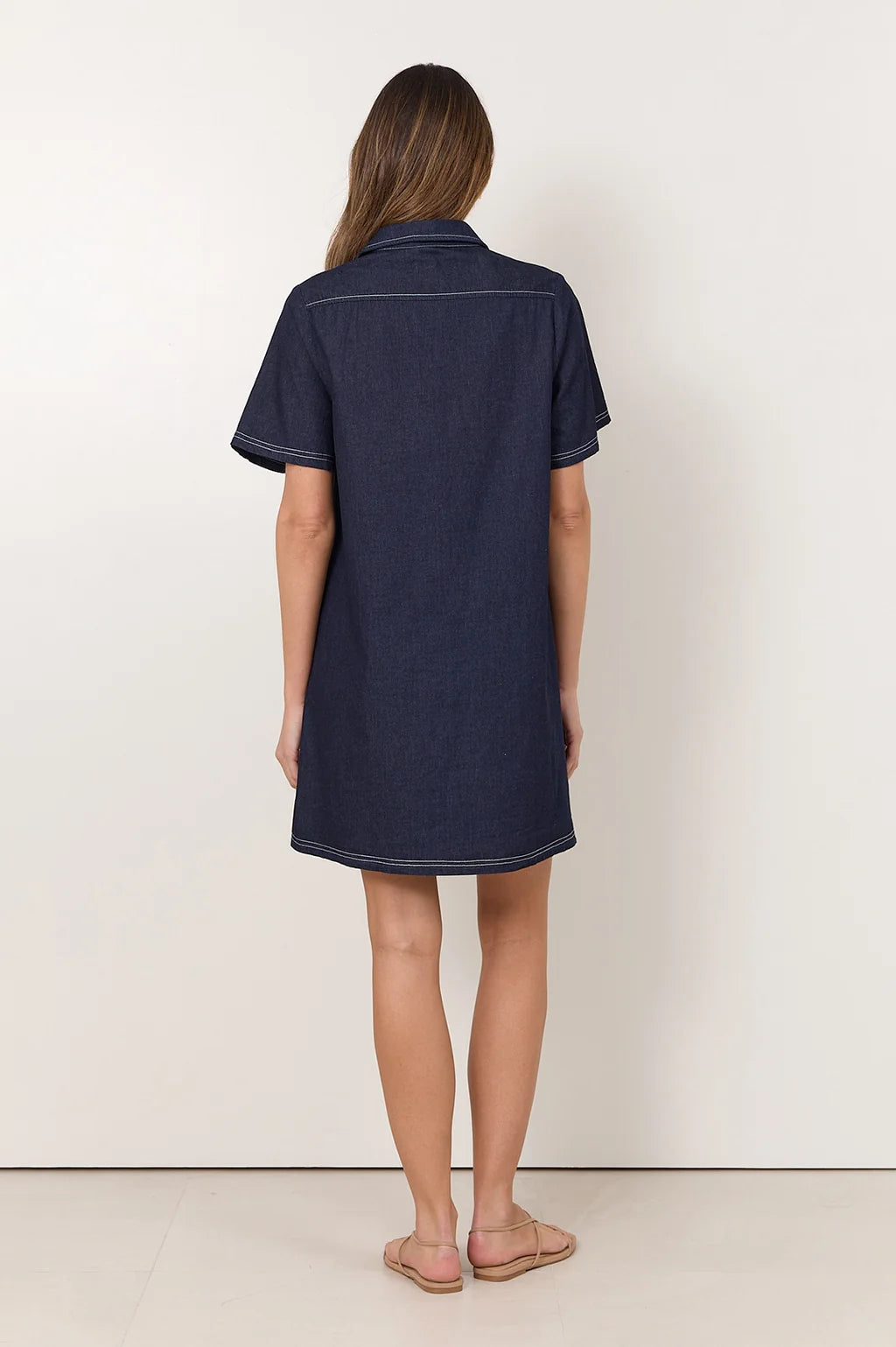Adorne Erin Lightweight Denim Shirt Dress