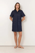Adorne Erin Lightweight Denim Shirt Dress