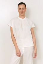 Adorne Alice Dolman Short Sleeve Linen Top
