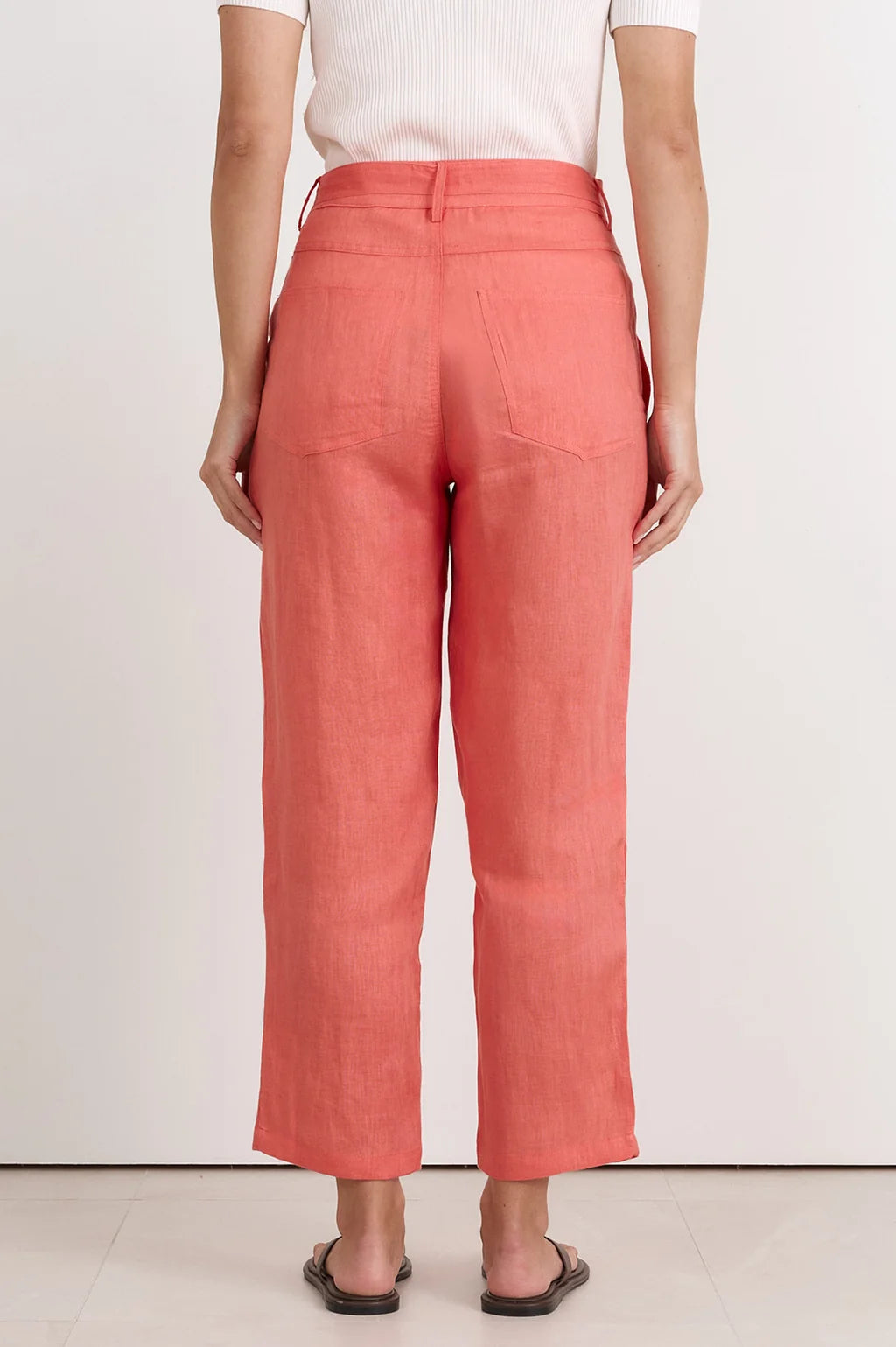 Adorne Tiffany Cropped Linen Pants