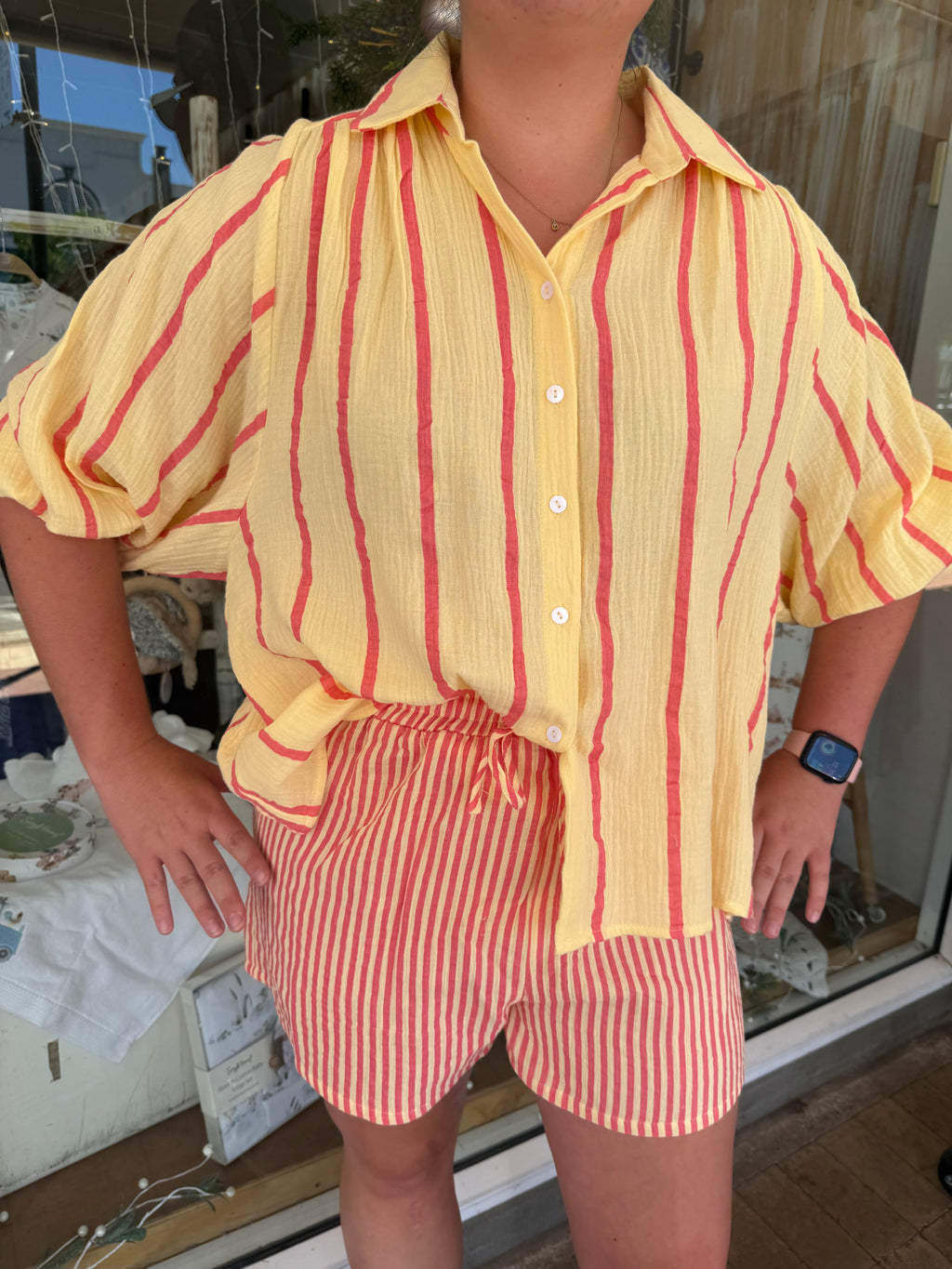 Ebby and I Fine Pin Stripe Shorts