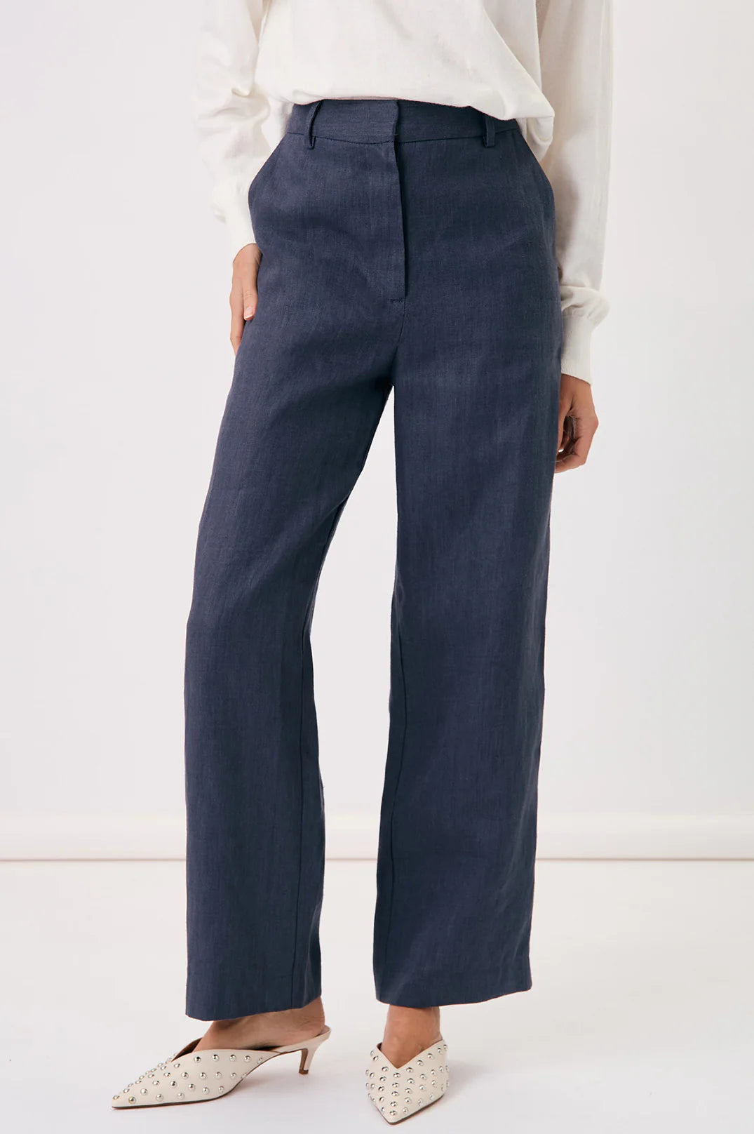 Adorne Lulu Wide Leg Linen Pant