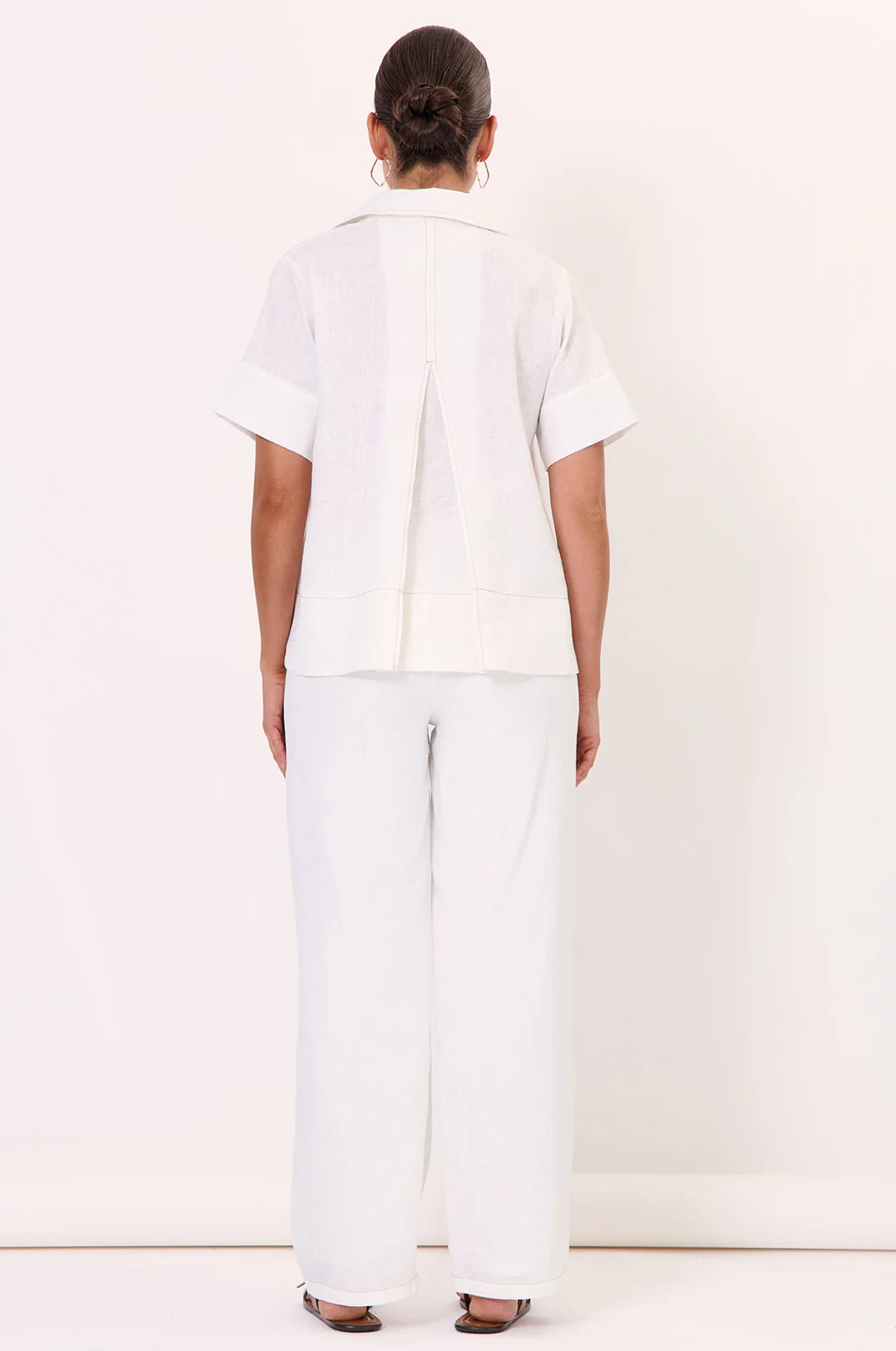 Adorne Solace Contrast Stitch Linen Top