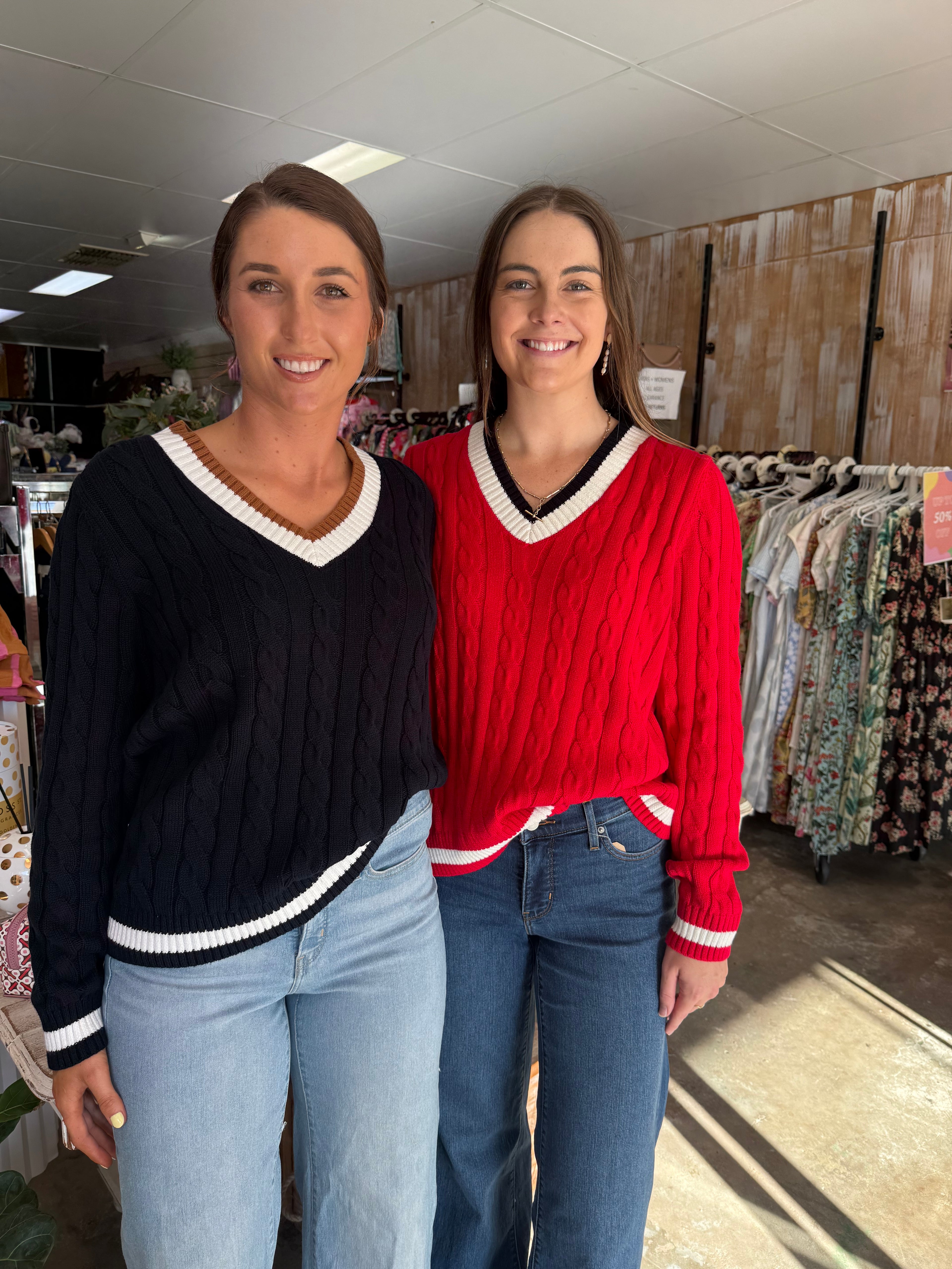 Goondiwindi Cotton Harvest V Neck Cotton Jumper