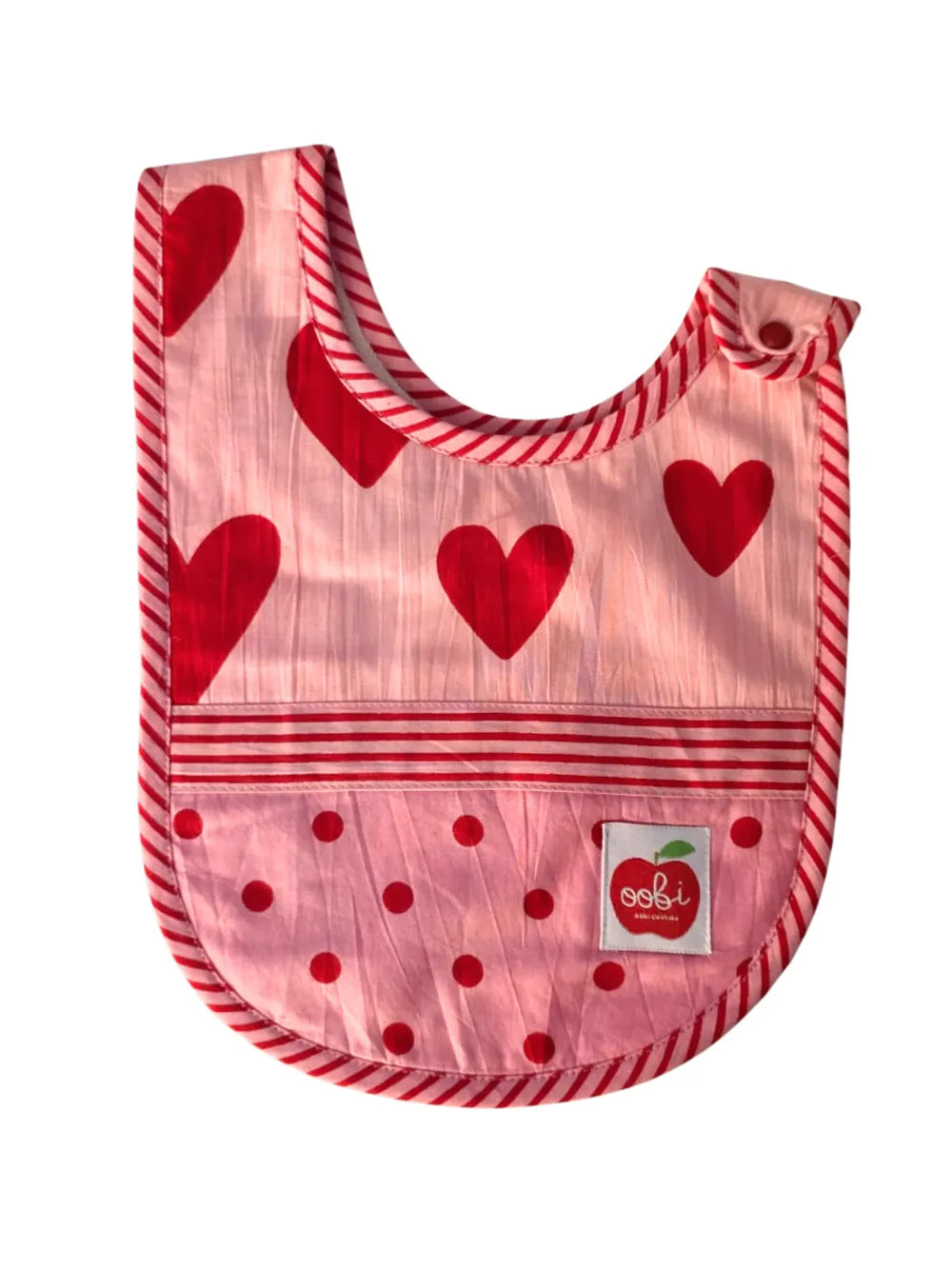 Oobi Big Heart Patchwork Bib
