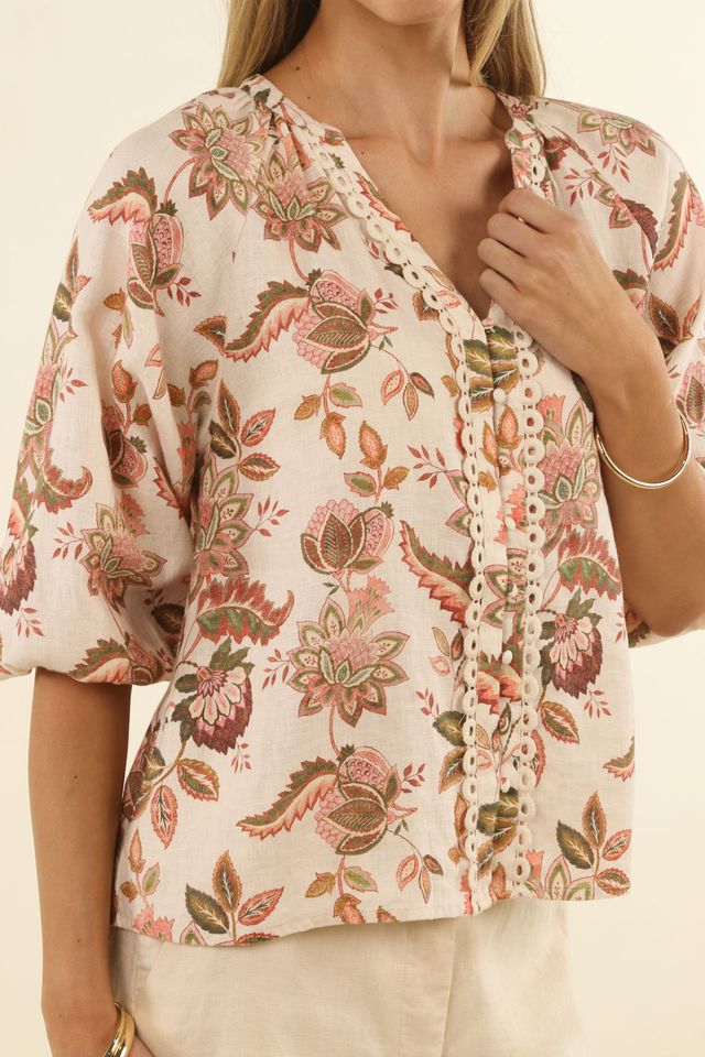 Humidity Bohemian Rose Blouse