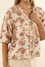 Humidity Bohemian Rose Blouse