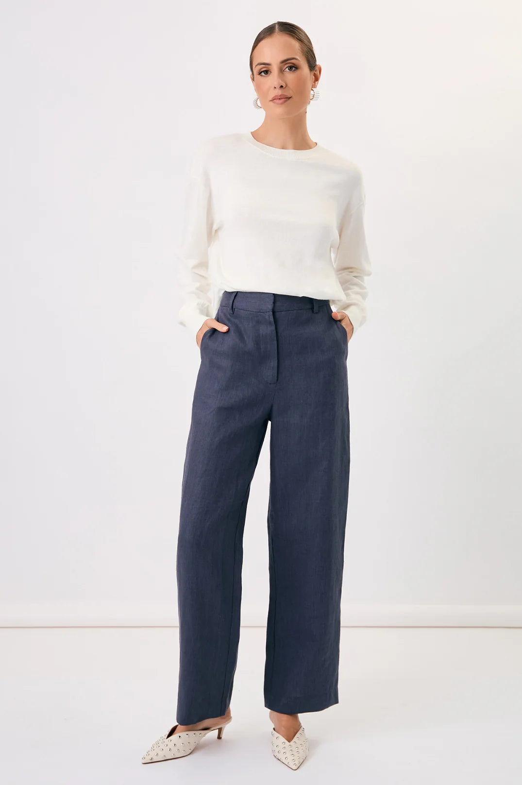 Adorne Lulu Wide Leg Linen Pant