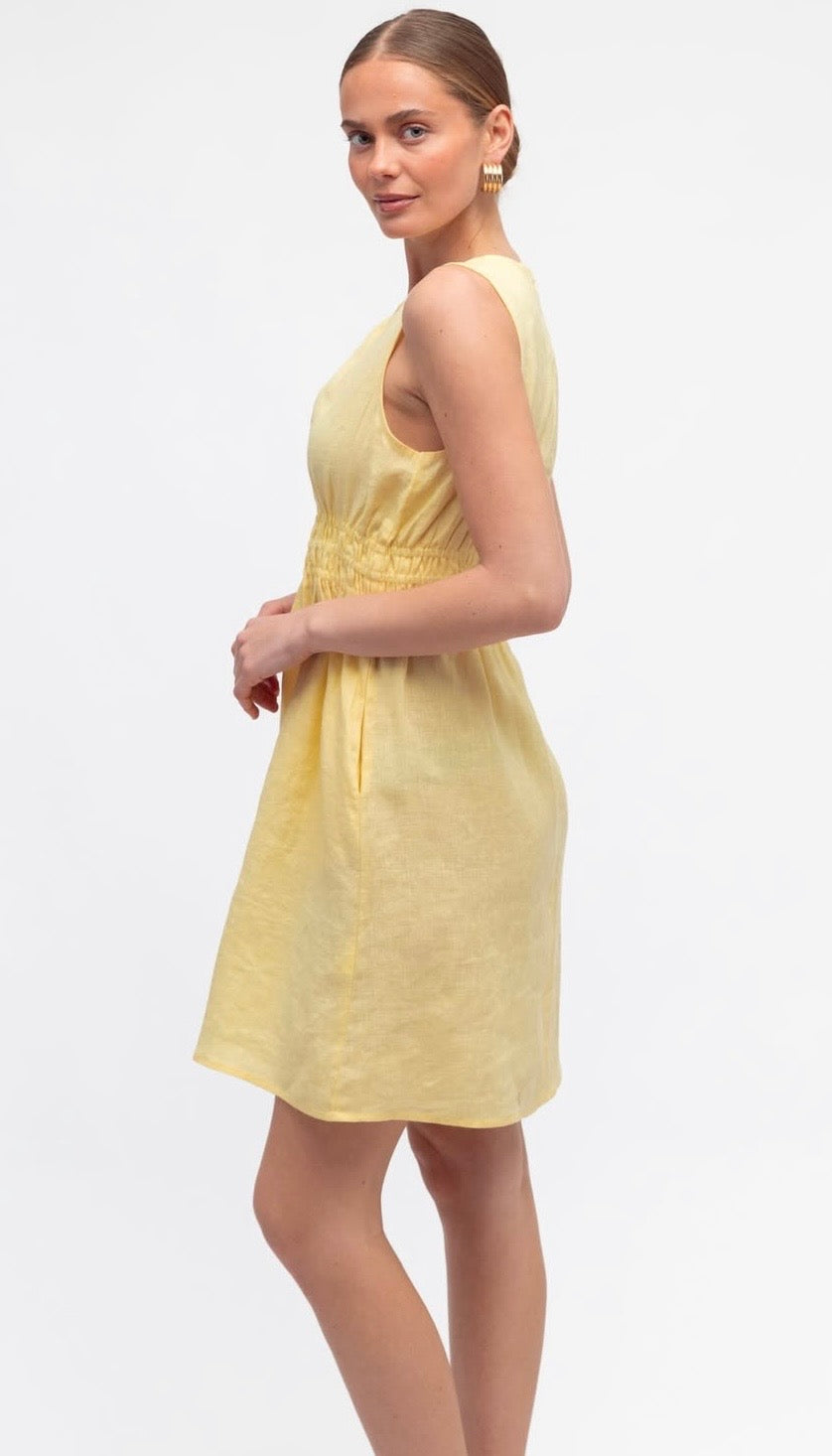 White Closet Waist Detail Mini Dress